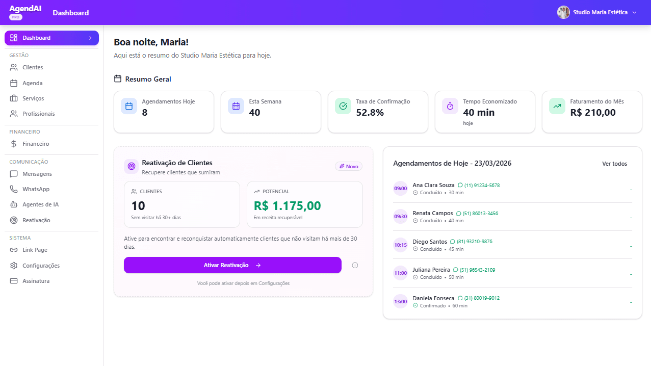 Desktop Dashboard e Visão Geral